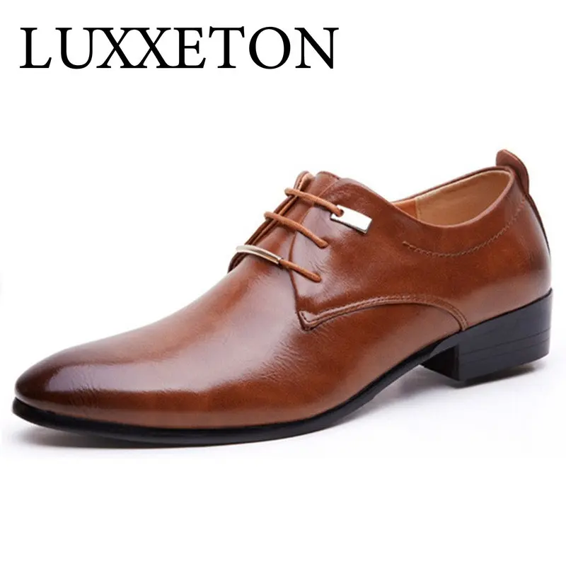 

Туфли мужские кожаные, официальная обувь, заостренный носок, британский стиль ретро, большие размеры, весна-осень