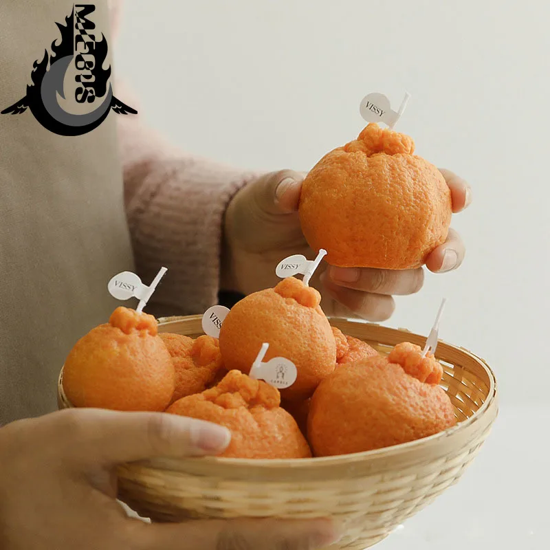 

Gift 1PCS Orange Scented Candles Fruit Aromatic Candles Home Decorations Tabel Centerpiece Best Smelling Soywax Candles