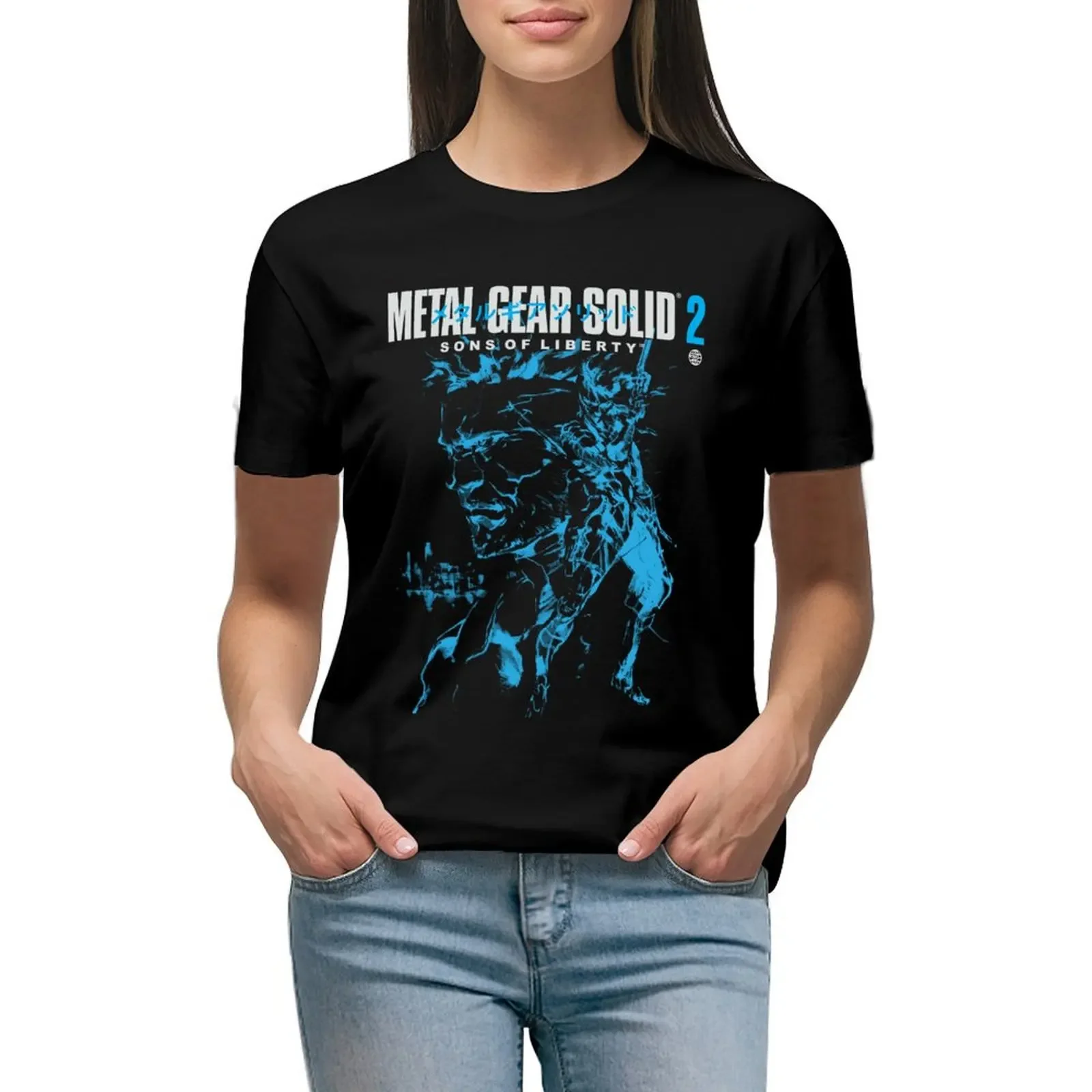 MGS2 - обложка Snake and Raiden (синяя версия) футболка с животным принтом быстросохнущие