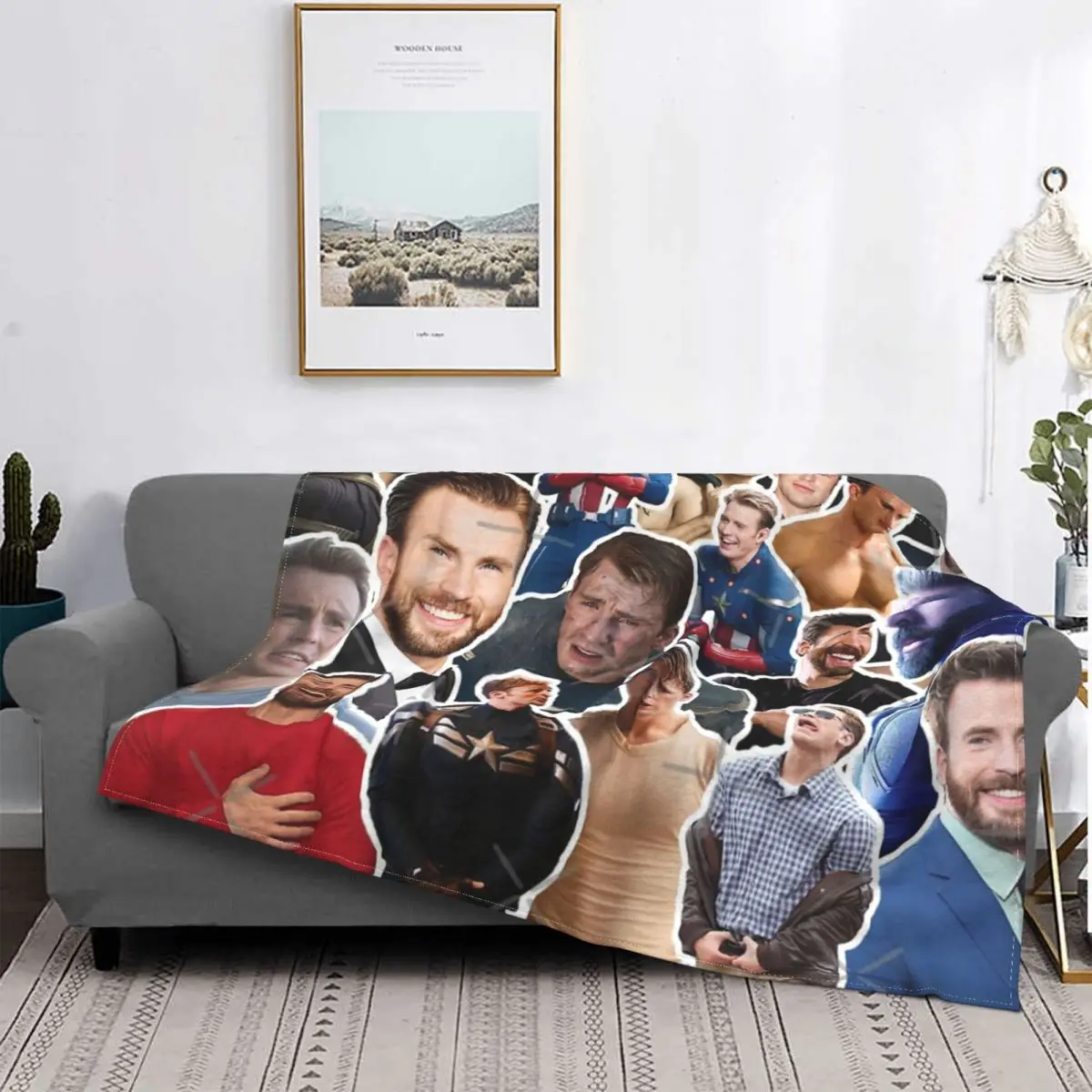 

Chris Evans Collage 3 Blanket Bedspread Bed Plaid Rug Bedspread 90 Bedspread 135 Bedspread 220X240