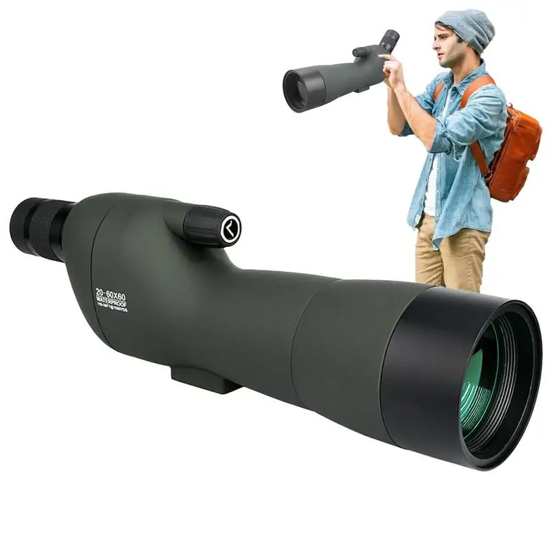 20-60x60 HD Spotting Scope BAK4 High Definition Waterproof Spotter Scope For Targeting Outdoor Telescope With Carrying Case