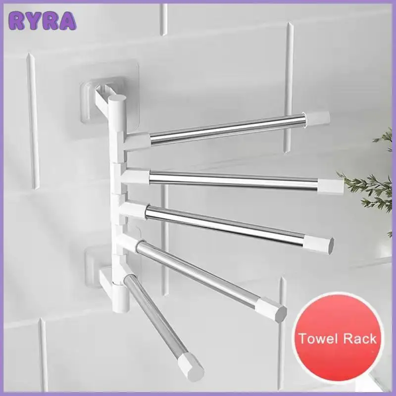 

Rotatable Bathroom Shelves Anti-corrosion Bathroom Towel Rack Anti-rust Towel Hanger Kitchen Shelf Towel Holder 180°swivel