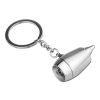 new creative airplane turbine pendant key ring fashion keychain storage keys portable engine jewelry silver decoration men alloy