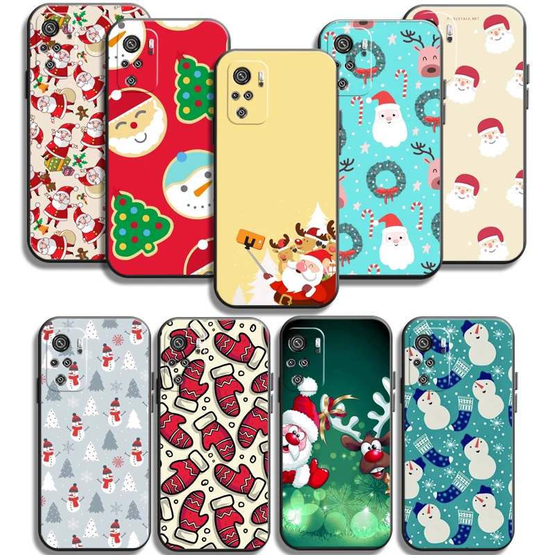 

Christmas Snowman Deer Phone Cases For Xiaomi Redmi Note 9T 9A 9T 8A 8 2021 7 8 Pro Note 8 9 Carcasa Back Cover Coque