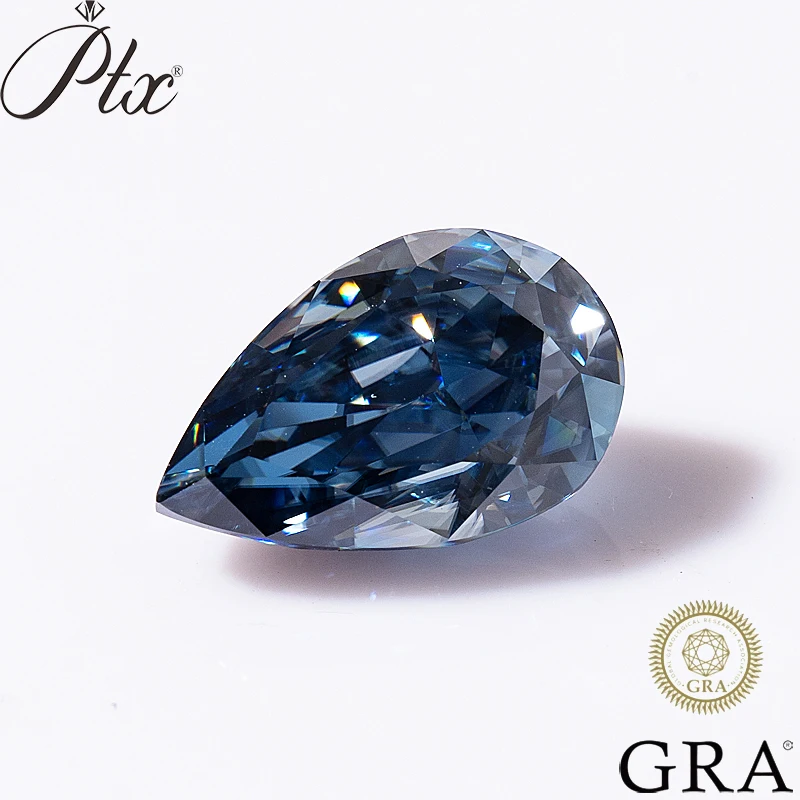 Hot Sale Vivid Blue Pear Cut VVS1 Factory Price Professional Loose Moissanite Supplier Factory GRA Sale The Global Market Custom factory price hot sale lutein with cheapest