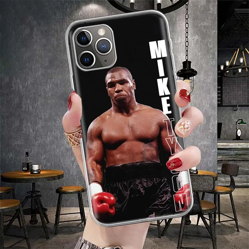 Фото Мягкий чехол для телефона с изображением Майка Тайсона для iPhone 11, 17 Air, 17E, 16E, 16 Pro Max, 15+, 14 Plus, 13, 12, Apple 7, SE, 8, Fundas Coque 11, 17 №4