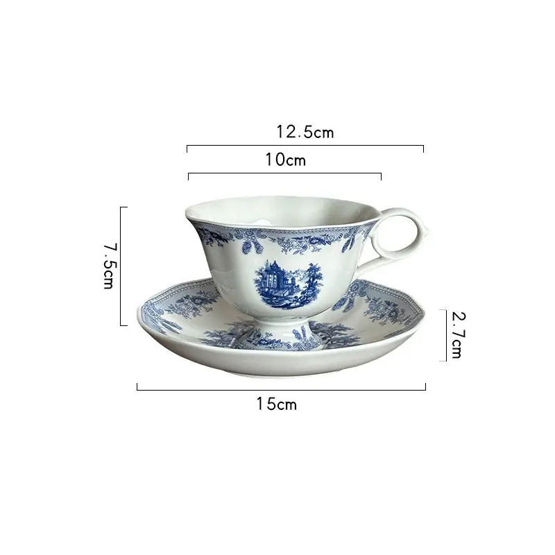 Керамические кофейные чашки во французском стиле ретро, тарелки, легкая роскошная домашняя кофейня, кружка для воды, кружка для завтрака, кофейная чашка для латте, кухня, столовая