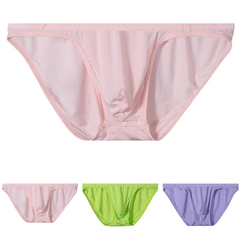 

Sexy Bikini Men Modal Seamless Comfortable Briefs Low Rise Solid Color Elastic Waist Ultra-Thin Breathable Underwear