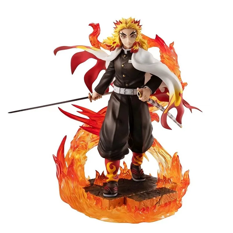 

20CM Anime Figure GK Flame Haunted Demon Slayer Figure Rengoku Kyoujurou PVC Action Figurine Collection Model Toys Gifts