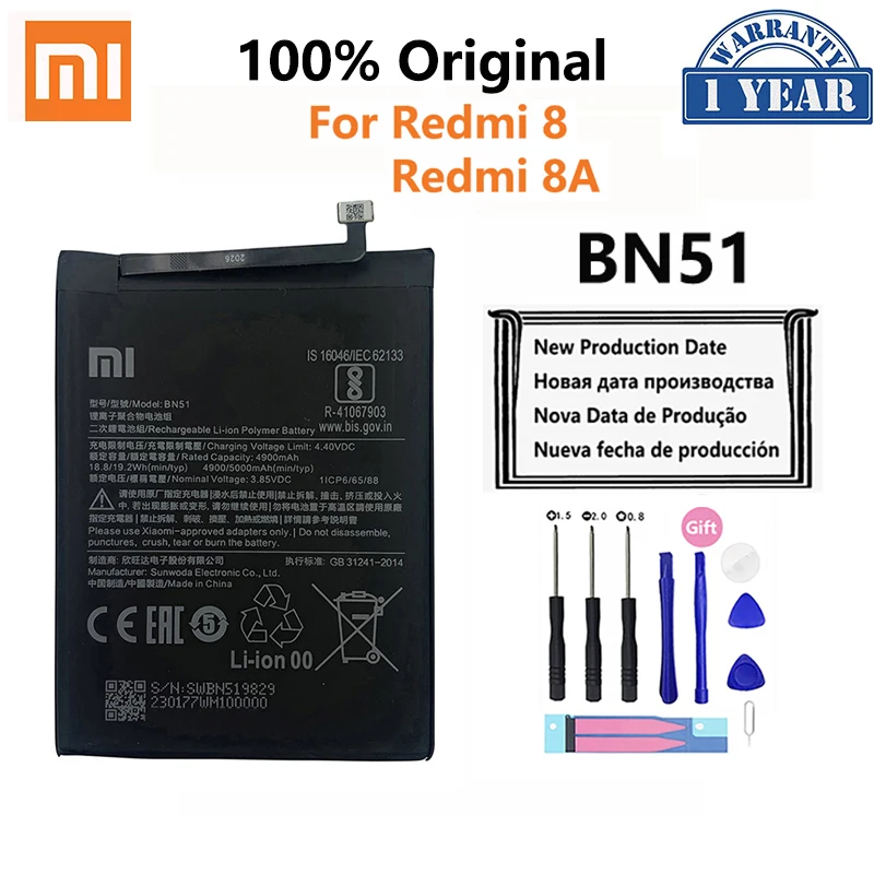 

Original Xiao Mi New BN51 5000mAh Replacement Phone Battery For Xiaomi Redmi8 Redmi 8A Redmi 8 Redmi8A Batteries Bateria