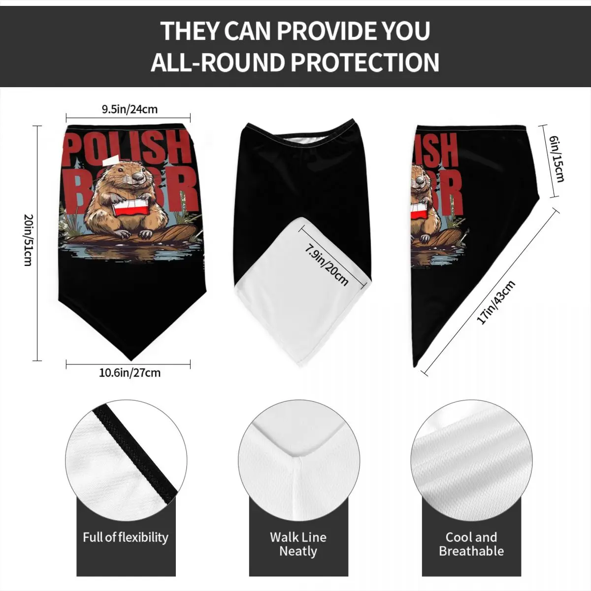 Летняя полированная маска для лица унисекс польская Балаклава быстросохнущая