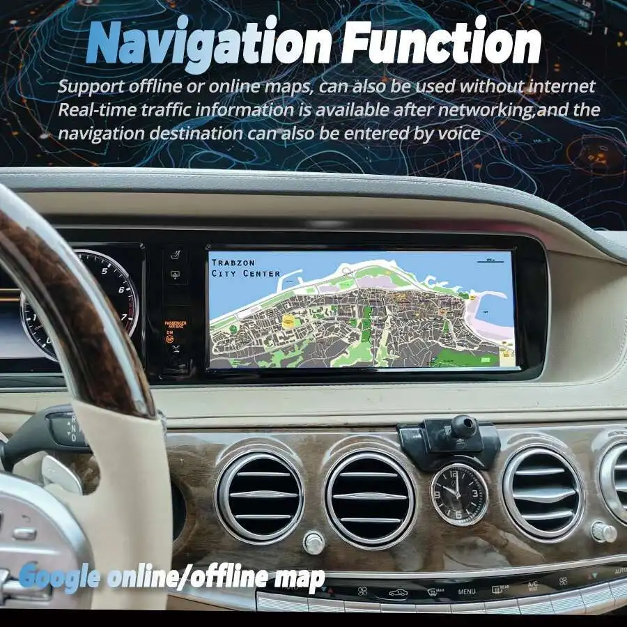 Фото Автомобильный мультимедийный плеер Android для Mercedes S class W221 W222 2005-2013 8 + 128 ГБ ОЗУ WIFI 4G SIM BT GPS Navi Радио AppleCarplay №5