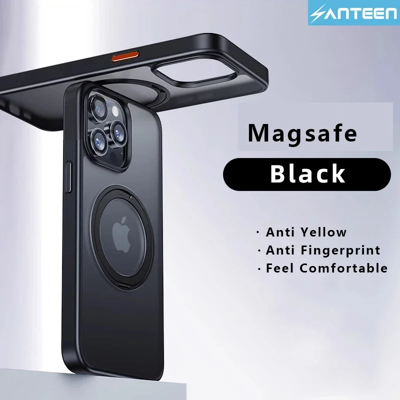 

Магнитный ударопрочный чехол для Iphone 15 14 13 12 11 Pro Max Plus, Защитный матовый чехол для камеры с держателем, Твердый чехол для бизнеса