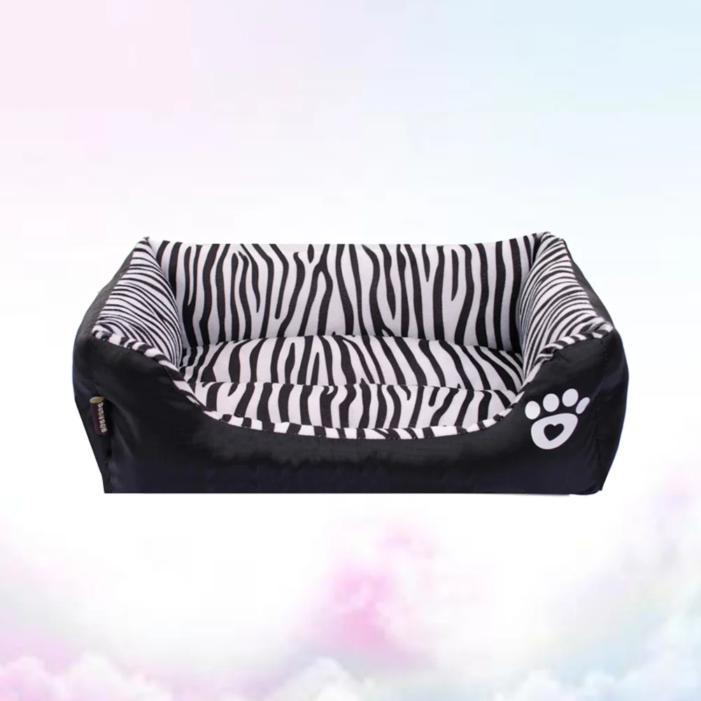 

Zebra Pattern Pet Bed Autumn and Winter Warm Pet Dog Bed Cushion Cosy Cat House Mat Size S