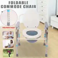 Portable Bathroom Toilet Chair Potty Chair Foldable Commode Chair Height Adjustable for Elder Pregnant Woman Camping Toilet US