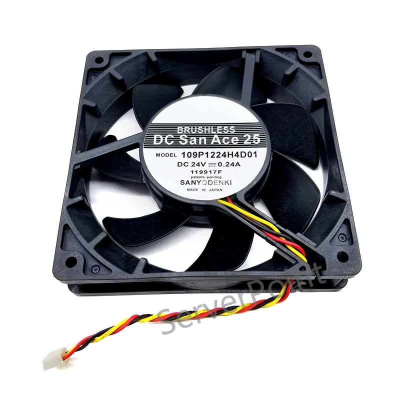 Хорошо протестированный для San Ace 120 109P1224H4D01 24В 0.24A 120*120*25 мм 12 см 3провода охлаждающий вентилятор