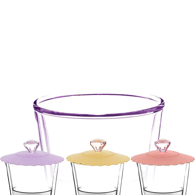 

clean sanitary Kawaii Bow Onion Lace Dust Reusable Silicone Cover Cup Thermal Insulation Cup Seal Pouch Super cute bow shape