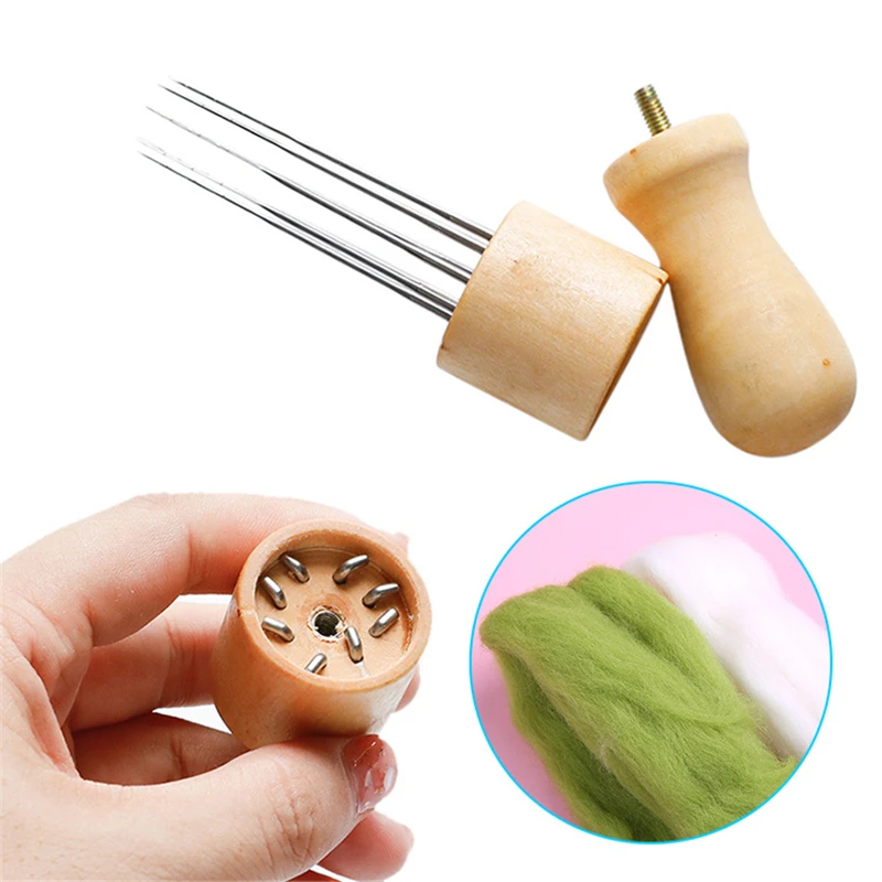 

Wooden Handle Wool Felting Needles Tools Felting Needle DIY Tools Accessories For DIY Sewing Handmade Working 3/8 Needles