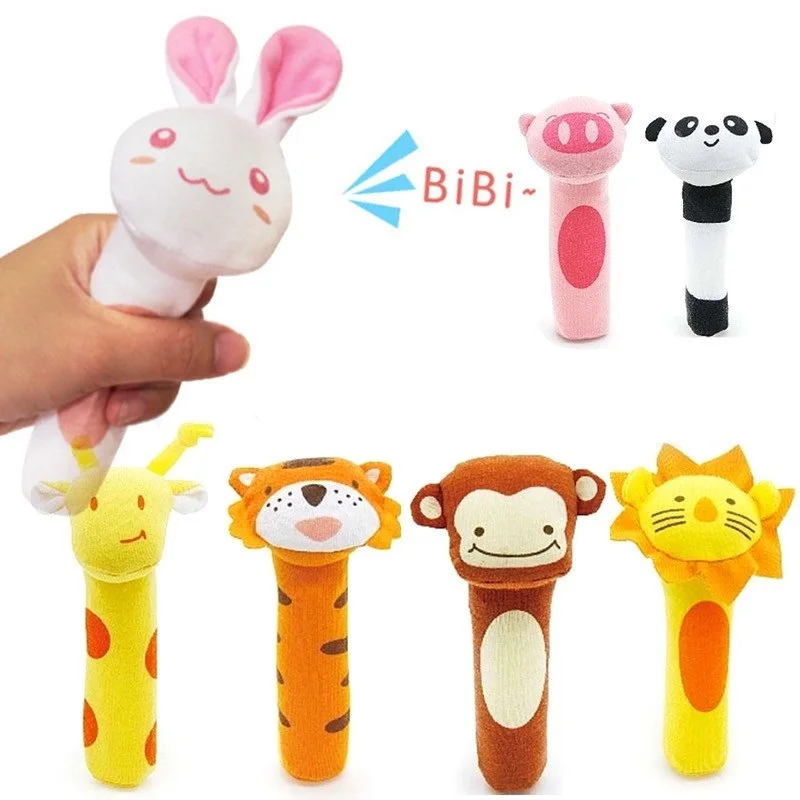 

Animal Bell Rattle Educational Toys Soft Animal Shaped Toy