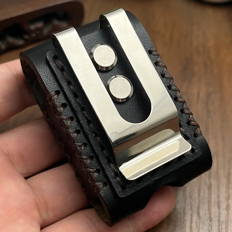 Фото Кожаный чехол для зажигалки ZIPPO Zorro, кобура с стальным зажимом для ремня, чехол для зажигалки 902 902S, аксессуар для сигарет, винтажный стиль, 16 цветов №4