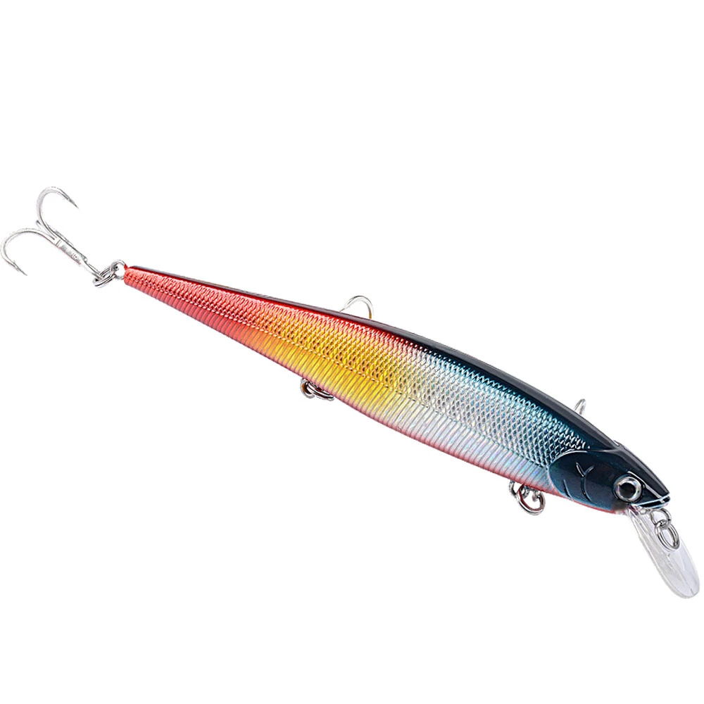 

1PCS New Fishing Lure 14cm 16g Crankbait Minnow Hard Bait Crankbait Peche Bass Trolling Fishing Tackle 3D Eyes Artificial Baits