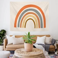 75x58cm ins modern leaves plant tapestry rainbow geometric patchwork polyester wall hanging tapestry bedroom carpet home decor