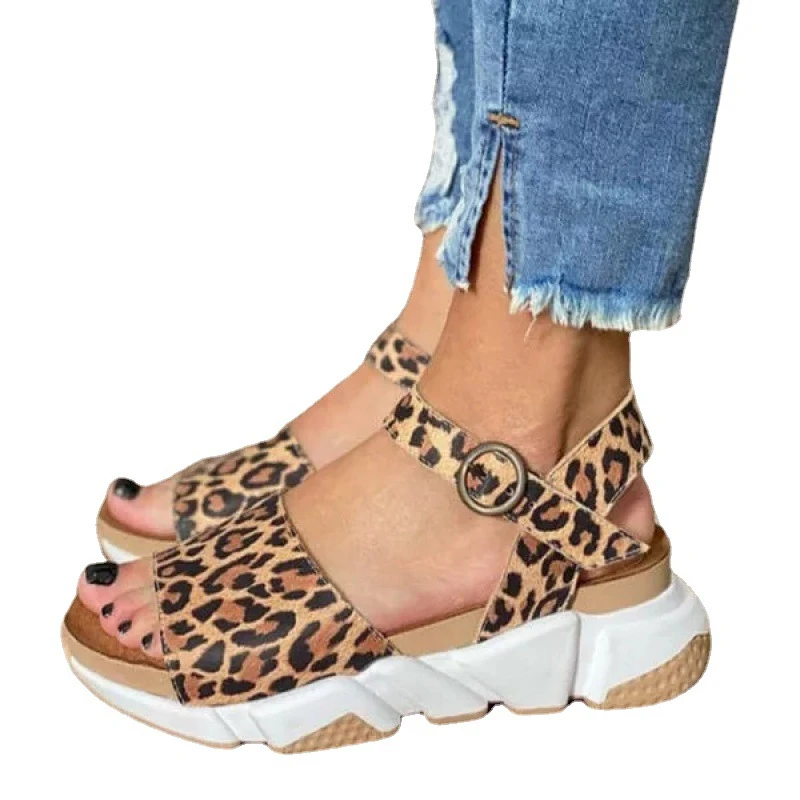 Women's Sandals Summer 2022 New Fashion Retro Wedges Platform Shoes Ladies Buckle Strap Casual Plus Size Rome Sandals Female