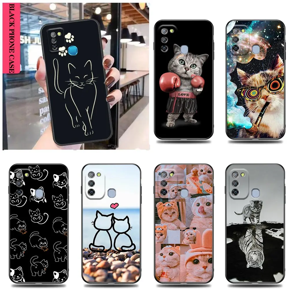 

Funfas Case for Tecno Infinix Note Hot 9 10 10i 10S 11 11S 8i S5 SPARK SMART 4 5 6 GO 7 8 Pro PLAY AIR Cases Funny Cute Cat Art