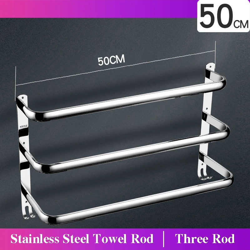 bathroom towel holder stainless steel shower room rack single rod layer wall mounted multilayer commonly used hanger with hook free global shipping
