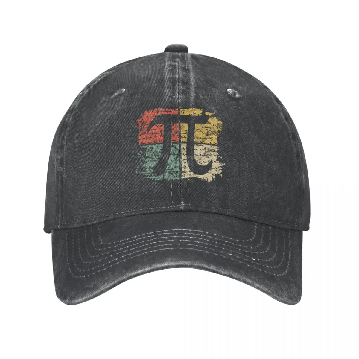 

Fashion Washed Retro Square Pi Symbol Baseball Cap Dad Cowboy Hats Snapback Math Equations Casquette