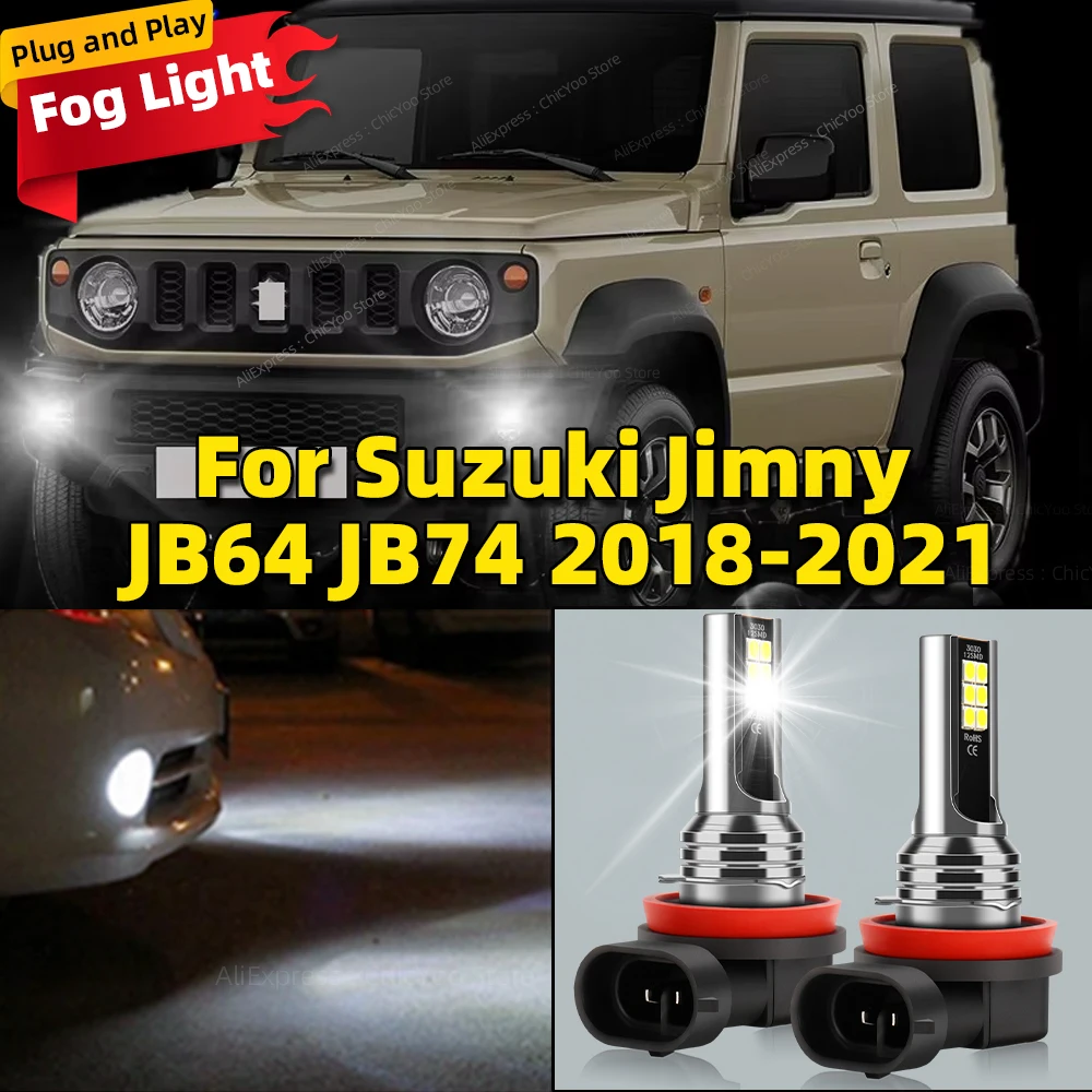 

Передняя противотуманная фара 6000K, 2 шт., светодиодная лампа, аксессуары, лампа для Suzuki Jimny JB64 JB74 2018 2019 2020 2021 Plug and Play