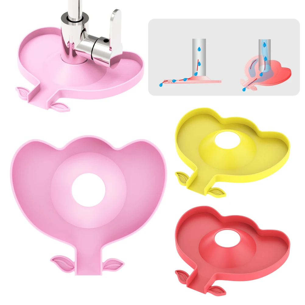 

3pcs Kitchen Faucet Sink Splash Guard Silicone Faucet Water Catcher Mat Sink Draining Pad Behind Faucet for Kitchen Bathroom