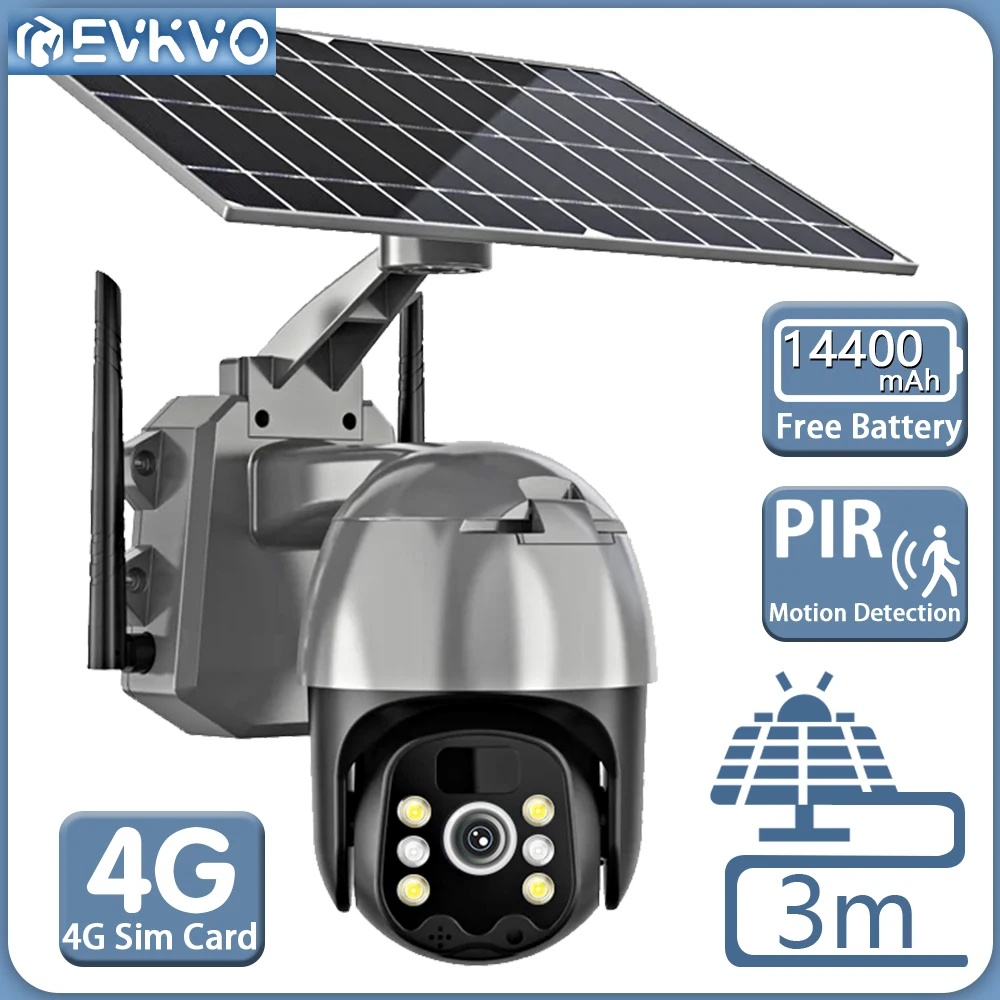 

Wireless 4G WiFi Camera 5MP Solar Outdoor Security PIR Motion Battery CCTV Surveillance Camera Video Monitor Smart Home IP Cam