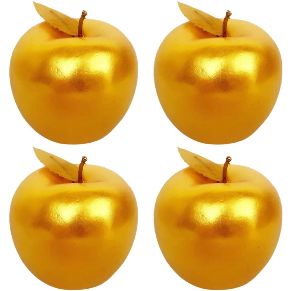 Имитация золотых яблоков модель реалистичных фруктов украшения модели