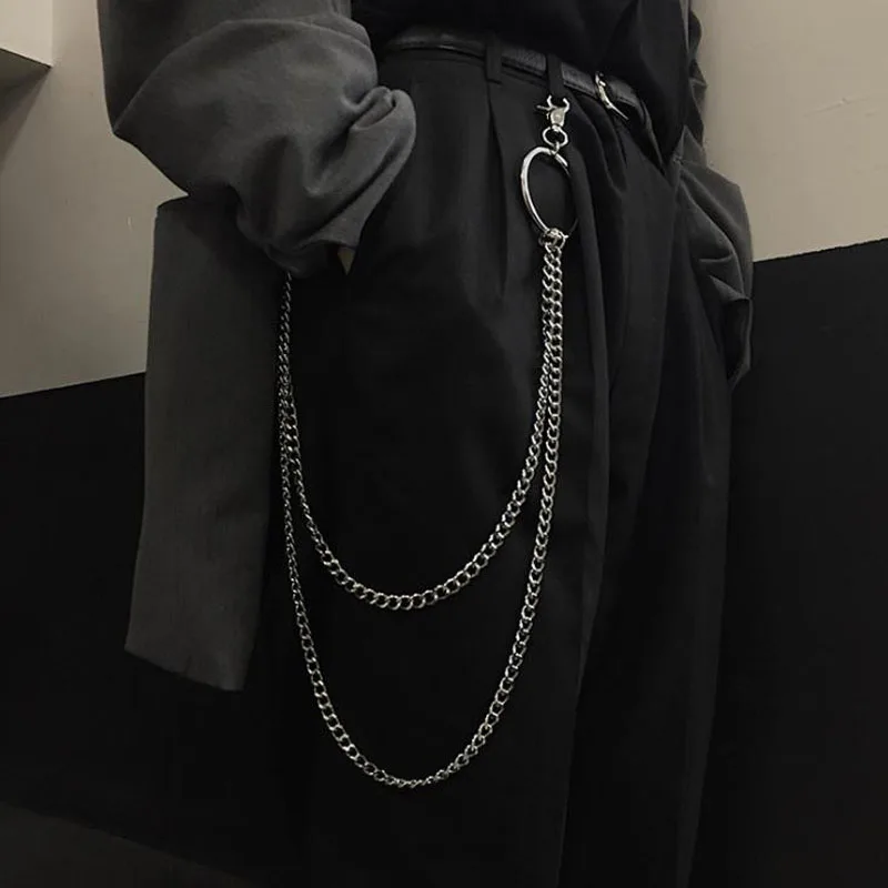 

Punk Rock Metal Pants Waist Chain Men Women Key Chain Big Ring Wallet Keychain Jeans Unisex Hip-hop Jewelry Gift