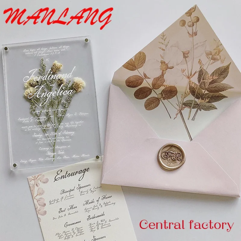 

Акриловая Свадебная пригласительная открытка с конвертом на заказ, роскошные элегантные свадебные принадлежности, разные стили, поздравление, Свадебное приглашение