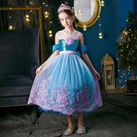 clothes summer 2022 kid costume mermaid lace princess childrens elegant formal party weddings dress for bridesmaids young girl