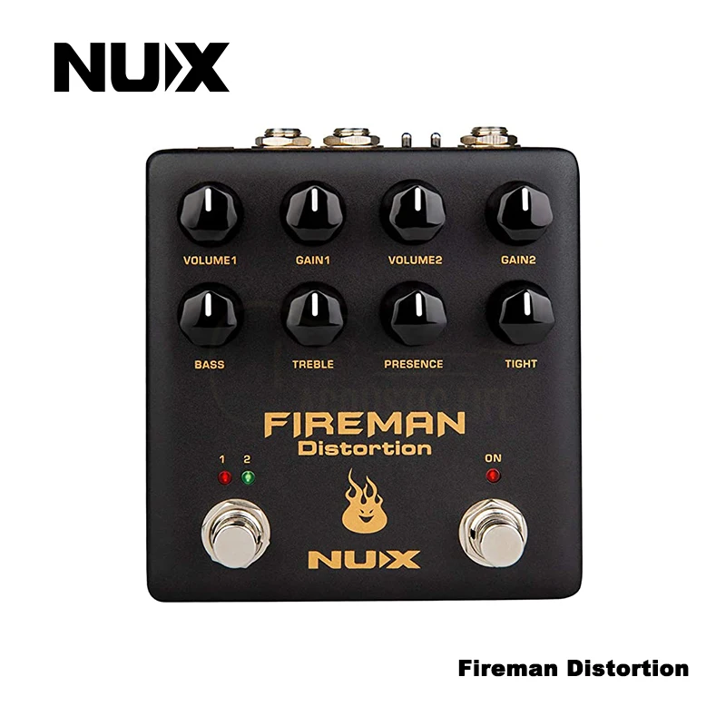 

NUX Fireman Distortion Effect Pedal Dual Channel Brown Sound