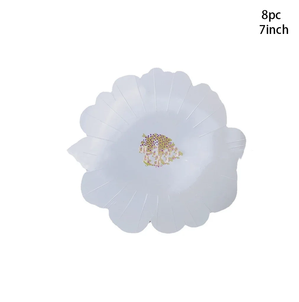 

Одноразовые бумажные тарелки в форме цветка 8 шт