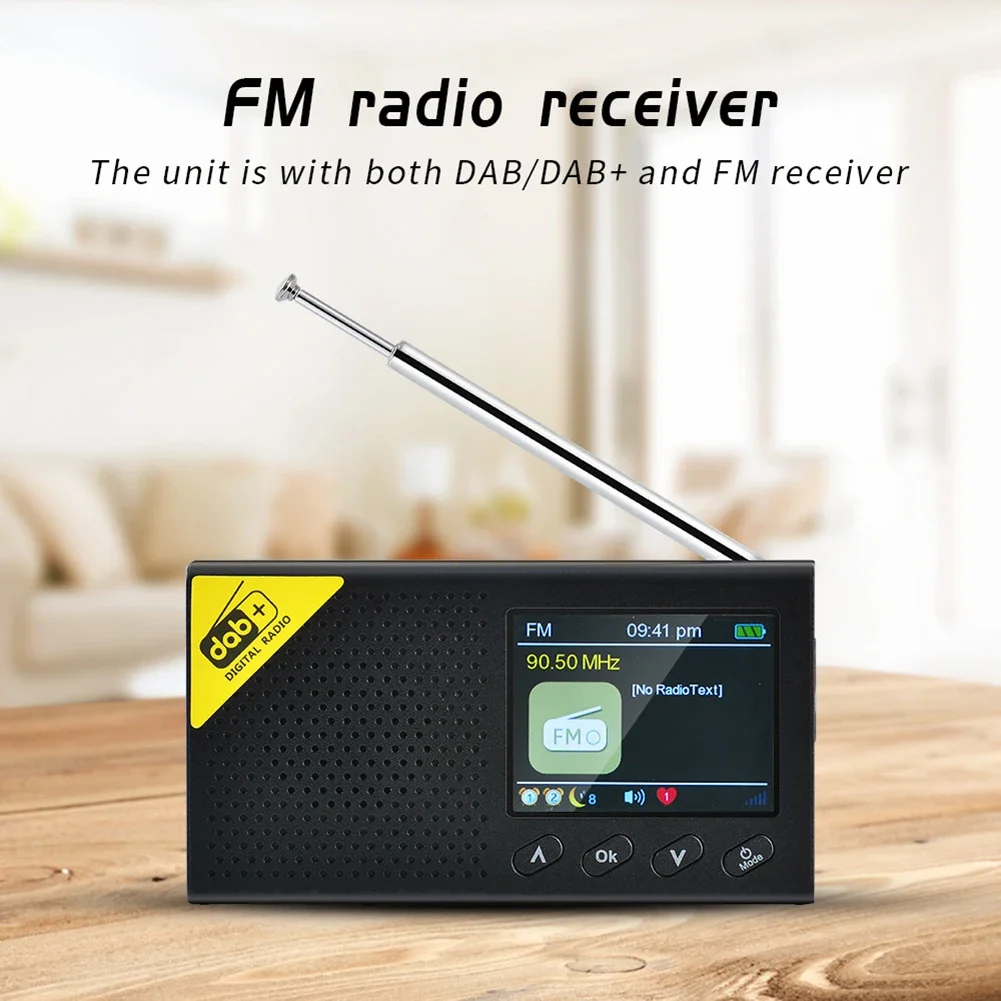 Фото Портативный цифровой радиоприемник DAB+, Bluetooth-совместимый плеер 5.0, FM-приемник, ЖК-дисплей, перезаряжаемый радиоприемник для домашнего автомобиля №1