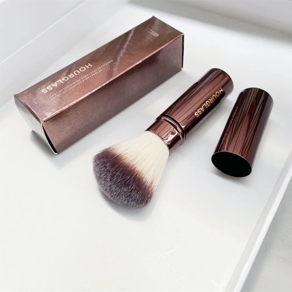 

Hourglass Retractable Kabuki Makeup Brushes Dense Synthetic Hair Foundation Powder Blush Contour Brush Beauty Cosmetics Tools