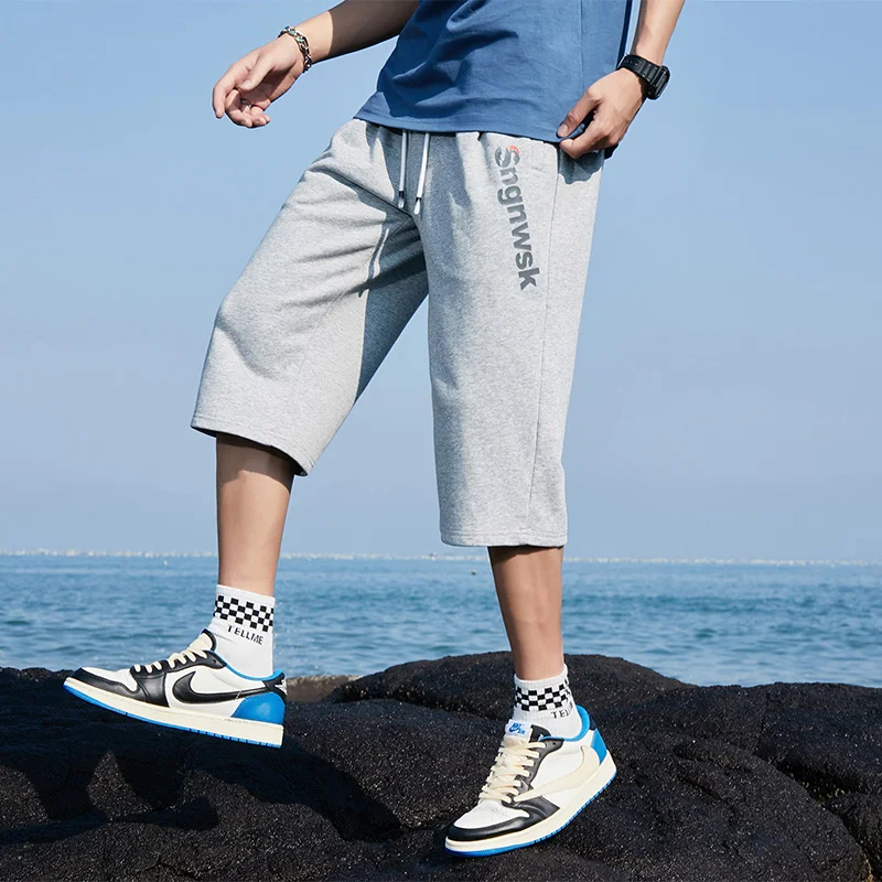 

2022 8XL Capris Pants Men's Long Shorts Casual Drawstring Male Bermuda Sweatpants Male Cotton Summer Clothes Oversize Homme Z422