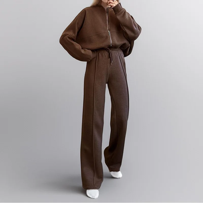 Новый стиль однотонный повседневный свободный кружевной спортивный комплект с