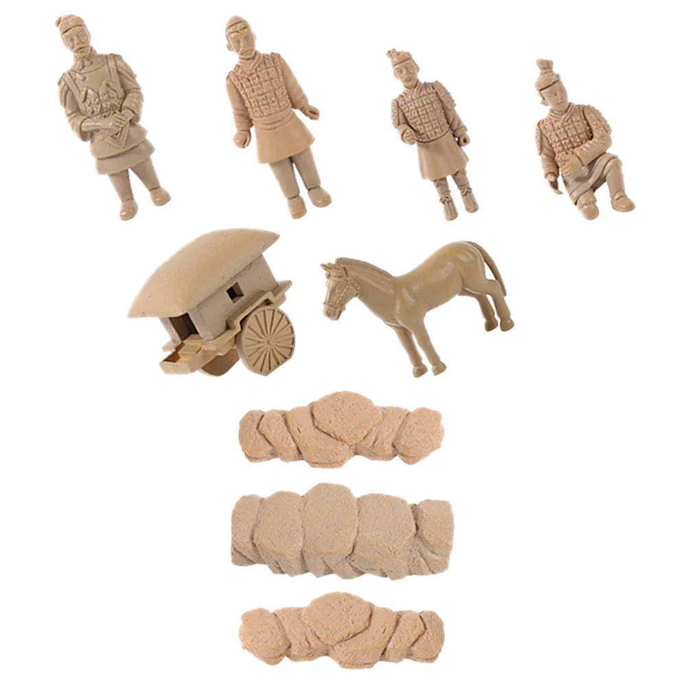Украсьте терракотовые воины и лошади маленькие украшения статуя солдата