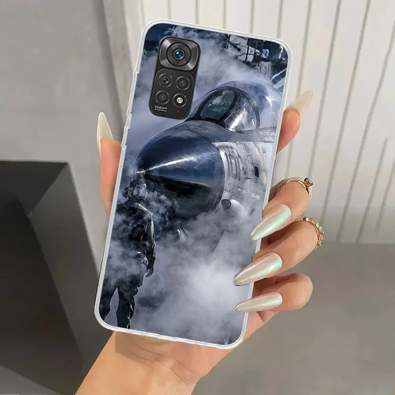 Чехол для телефона с военным кораблем истребителем Xiaomi Redmi Note 14 13 12S 12 11S 11 Pro Plus 11T 11E