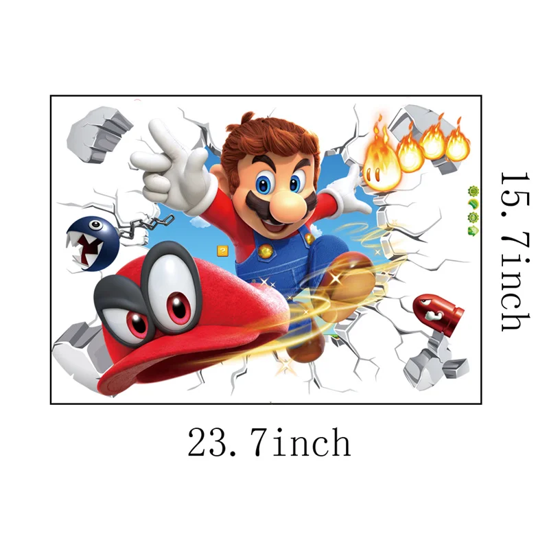 Мультяшные наклейки на стену в виде Марио для девочек спальни гостиной украшение