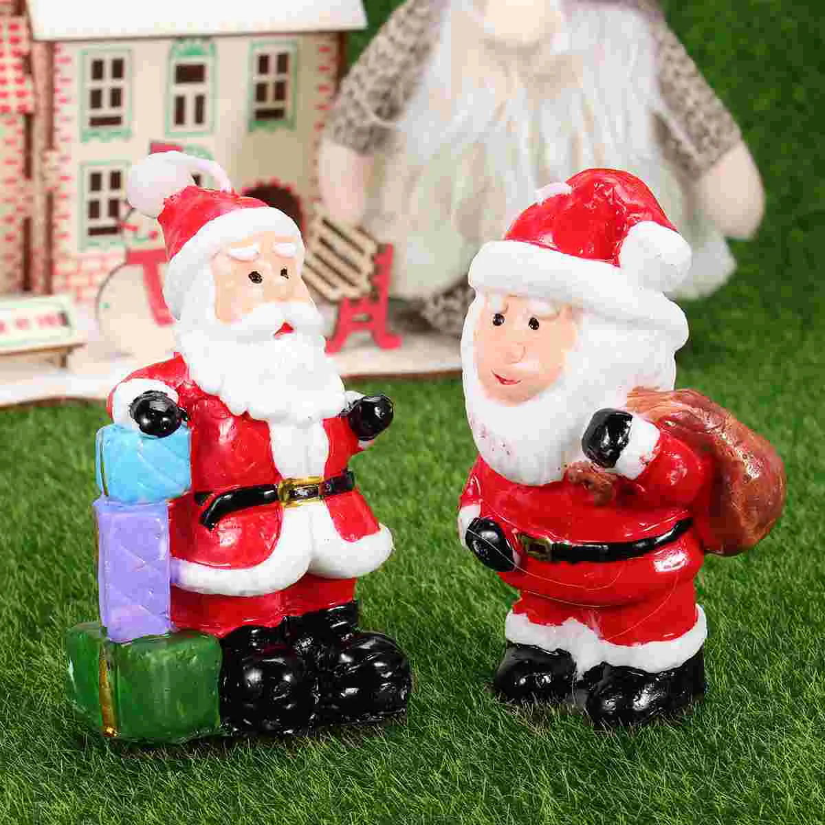 

Santa Christmas Tea Holiday Lights Clausfigurinestabletop Dinner Decorations