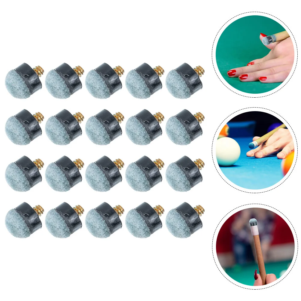 

20 Pcs Ball Pool Billiard Cue Tips Table Accessories Replacement Billiards Screw-on