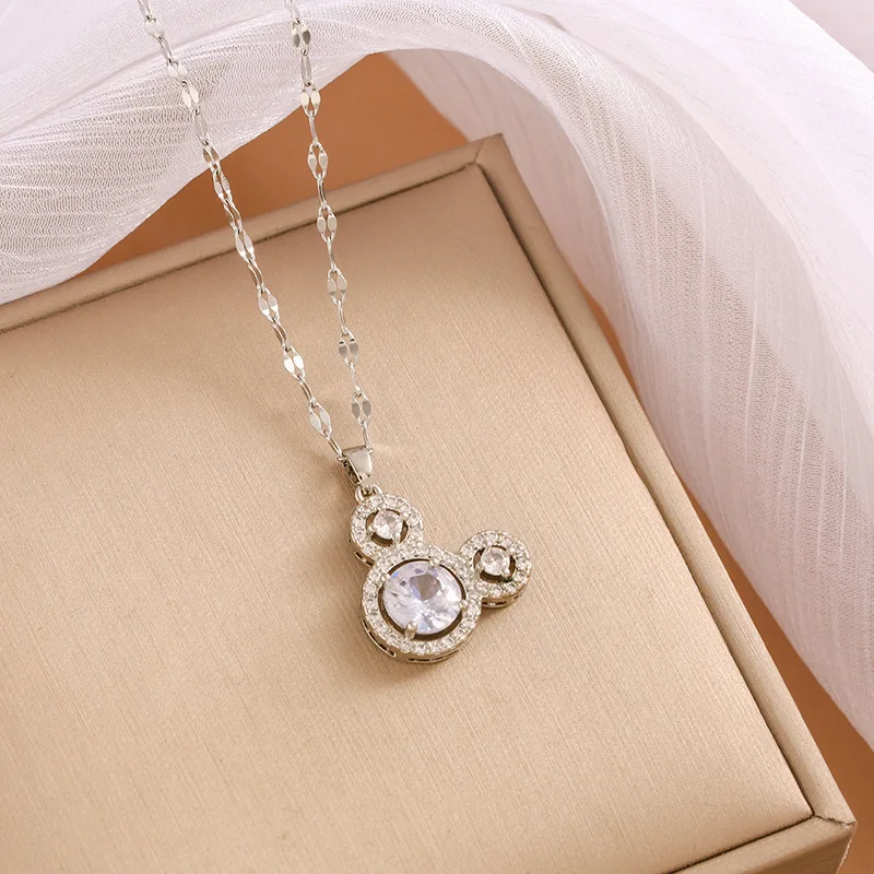 Женская цепочка из нержавеющей стали с кулоном в виде Головы Микки Мауса