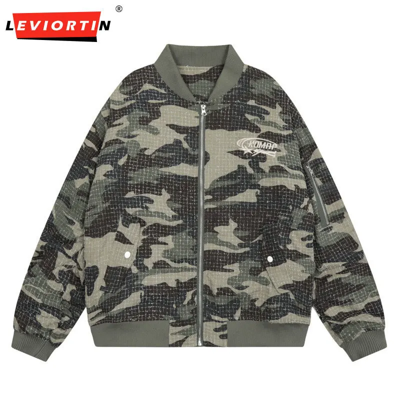 Американская ретро камуфляжная куртка с вышитыми буквами мужская и женская